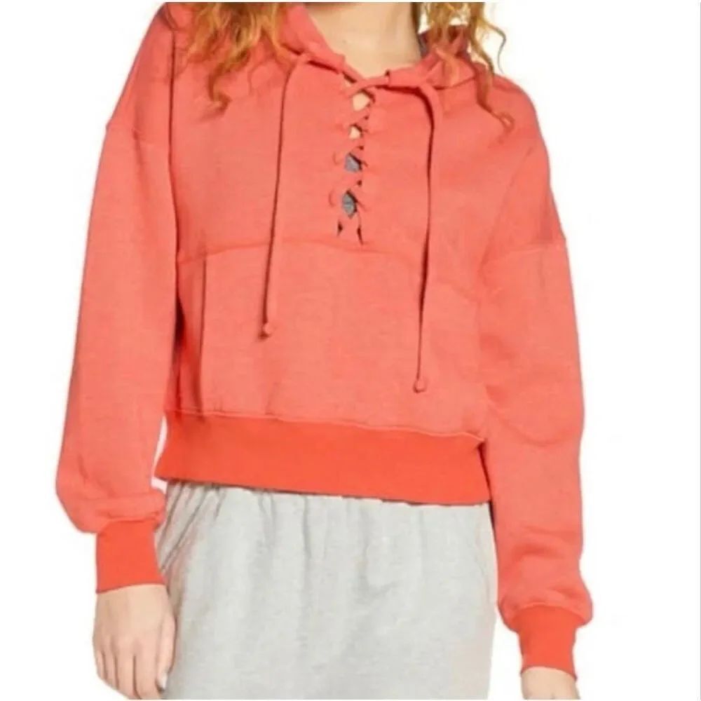 Free People FP Movement Believe It Lace Up Hoodie S